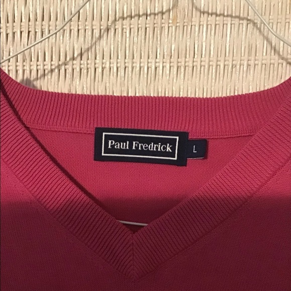 Paul Fredrick Men’s V-Neck Pima Sweater - Picture 3 of 8